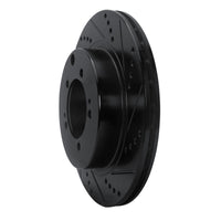 R1 Concepts R1 03-06 Mitsubishi Lancer Rear Right Drilled & Slotted Black Brake Rotor