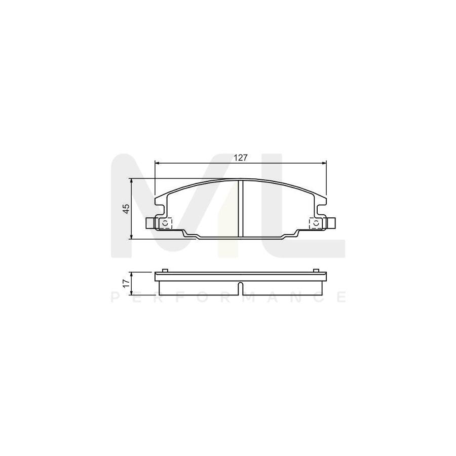 Bosch 0986460960 Brake Pad Set With Acoustic Wear Warning BP529 | Performance Parts Direct Car Parts