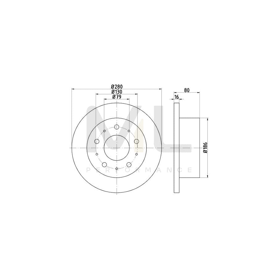 TEXTAR 92157500 Brake Disc Solid, without wheel hub, without wheel studs | Performance Parts Direct Car Parts