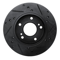 R1 Concepts R1 96-98 Nissan 240SX Front Left Drilled & Slotted Black Brake Rotor