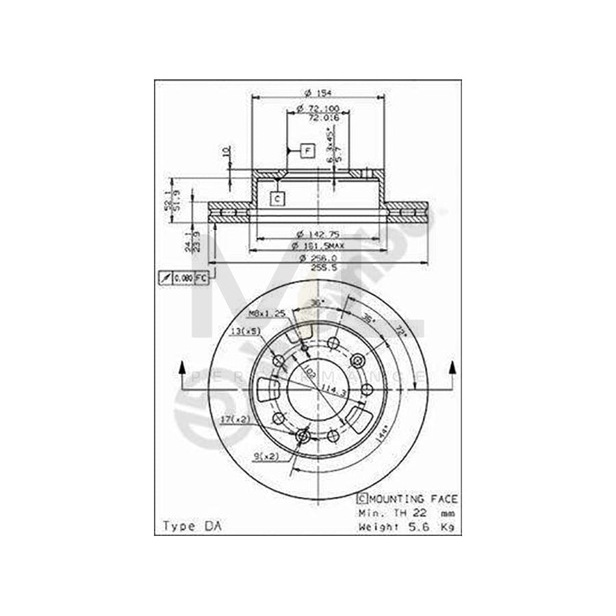 BREMBO 09.6852.10 Brake Disc Internally Vented  - 1 piece