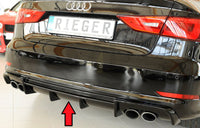 Rieger 00088164 Audi 8V S3 Rear Diffuser for Original Twin Tailpipe Left & Right - Glossy Black