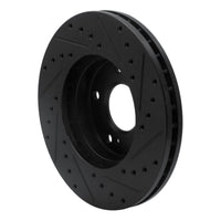 R1 Concepts R1 89-96 Nissan 300ZX Front Left Drilled & Slotted Black Brake Rotor