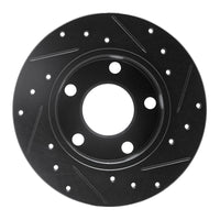 R1 Concepts R1 92-05 Audi A6 Quattro Rear Left Drilled & Slotted Black Brake Rotor