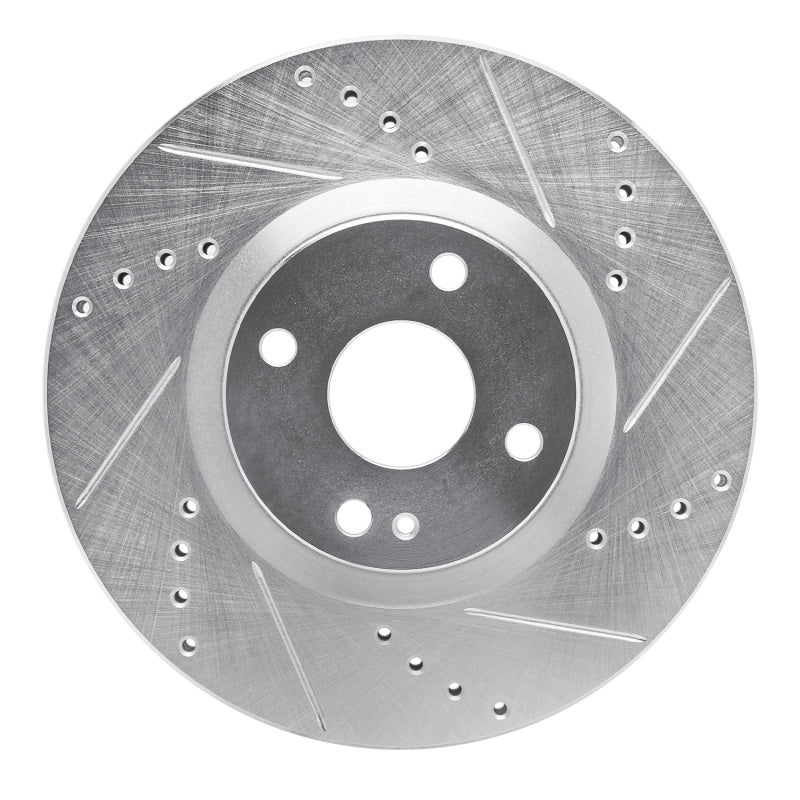 R1 Concepts R1 2016-2025 Fiat 124 Spider Front Right Drilled & Slotted Silver Brake Rotor