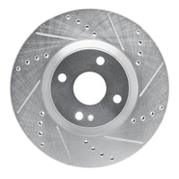 R1 Concepts R1 2016-2025 Fiat 124 Spider Front Right Drilled & Slotted Silver Brake Rotor