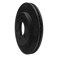 R1 Concepts R1 99-07 Ford E-350 Econoline Club Wagon Rear Left Drilled & Slotted Black Brake Rotor