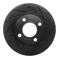 R1 Concepts R1 84-87 Audi Coupe Front Right Drilled & Slotted Black Brake Rotor