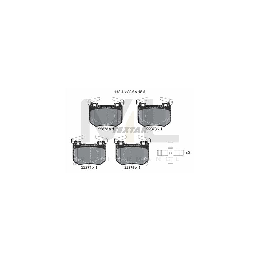 TEXTAR 2287301 Brake pad set for KIA STINGER incl. wear warning contact, with accessories, with counterweights | Performance Parts Direct Car Parts