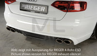 Rieger 00099072 Audi B8 B81 A4 Rear Diffuser for Original Tailpipe Left & RIght - Carbon-Look