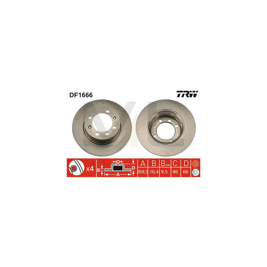TRW DF1666 Brake Disc Solid | Performance Parts Direct Car Parts