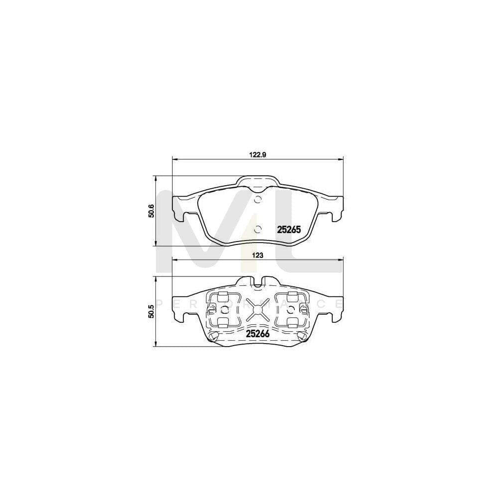 Brembo P 68 057 Brake Pad Set Excl. Wear Warning Contact