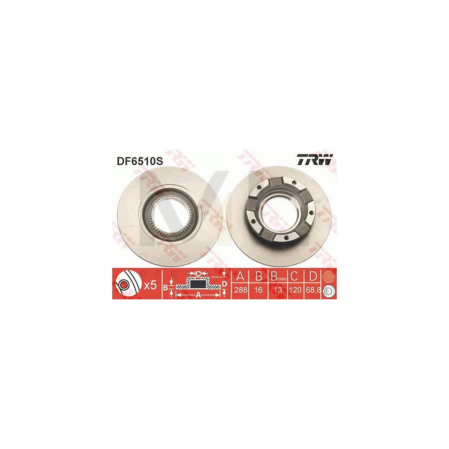 TRW DF6510S Brake Disc Solid, Painted | Performance Parts Direct Car Parts