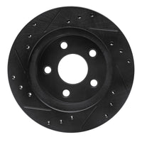 R1 Concepts R1 93-98 Ford Thunderbird Rear Right Drilled & Slotted Black Brake Rotor