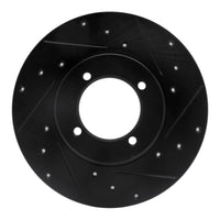 R1 Concepts R1 70-73 Nissan 240Z Front Right Drilled & Slotted Black Brake Rotor