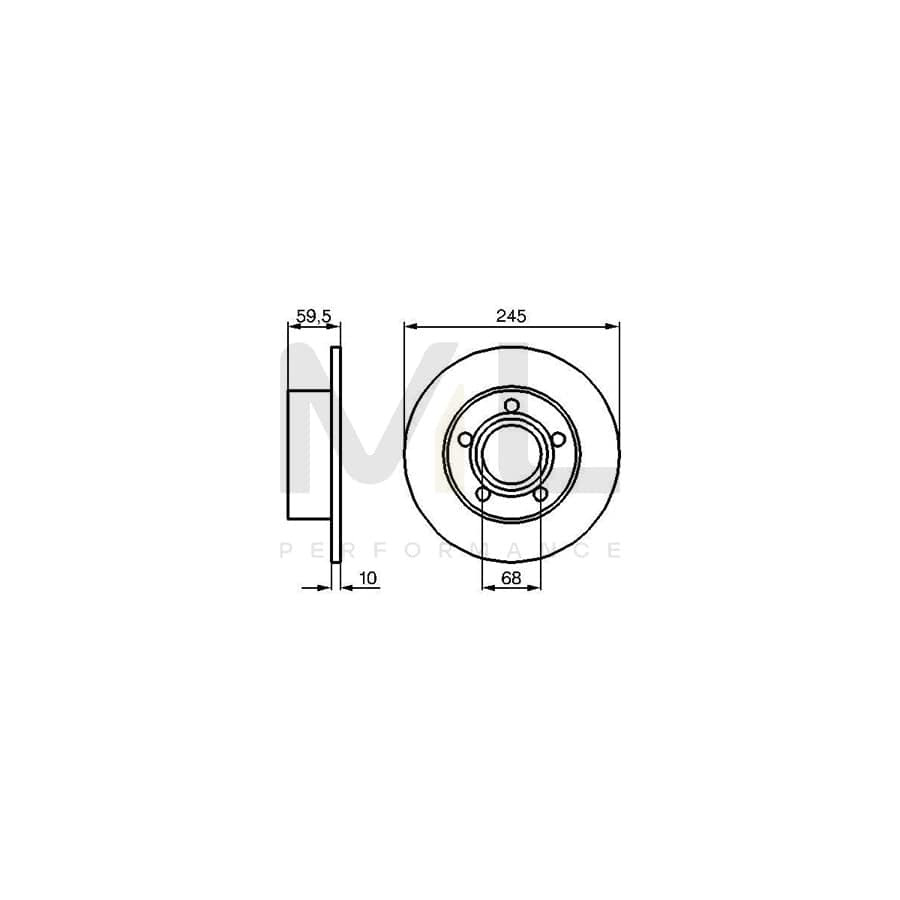 BOSCH 0 986 478 023 Brake Disc Solid, Oiled | Performance Parts Direct Car Parts
