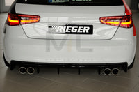 Rieger 00088101 Audi 8V A3 Rear Diffuser for Twin Tailpipe Left & Right - Glossy Black