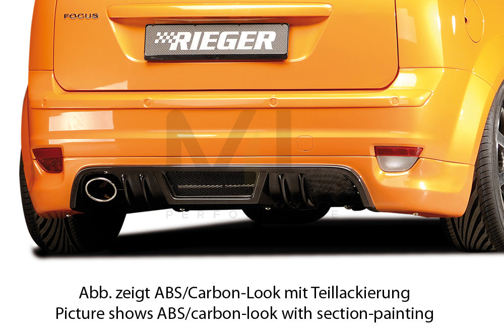 Rieger 00034137 Ford Focus 2 Rear Diffuser for Tailpipe Left -  Matte Black