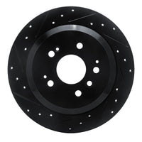 R1 Concepts R1 16-25 Honda Ridgeline Rear Left Drilled & Slotted Black Brake Rotor