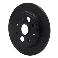 R1 Concepts R1 86-89 Acura Integra Rear Left Drilled & Slotted Black Brake Rotor