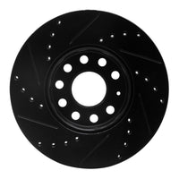 R1 Concepts R1 05-25 Audi A3 (Mexico) Front Right Drilled & Slotted Black Brake Rotor