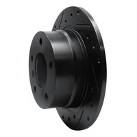 R1 Concepts R1 95-99 BMW 318TI Rear Left Drilled & Slotted Black Brake Rotor