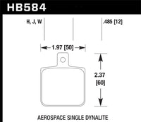 Hawk Performance Hawk Aerospace Single Dynalite 12mm Thickness HPS Street Brake Pads