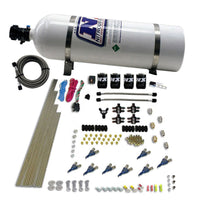 Nitrous Express 8 Cyl Piranha Direct Port 4 Solenoids Nitrous Kit (200-500HP) w/15lb Bottle