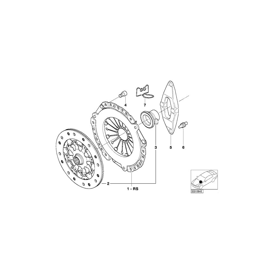 Genuine BMW 21207528210 E53 Set Clutch Parts D=240MM (Inc.  & X5 3.0i) |