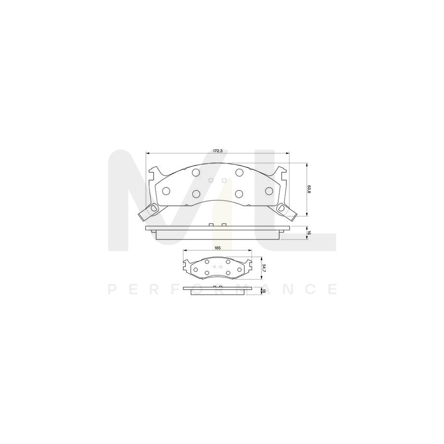 Bosch 0986424276 Brake Pad Set BP135 | Performance Parts Direct Car Parts