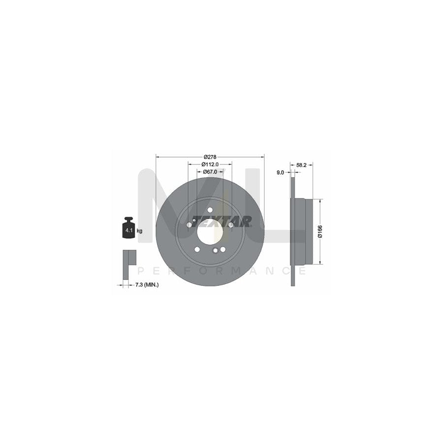 TEXTAR 92058000 Brake Disc Solid, without wheel hub, without wheel studs | Performance Parts Direct Car Parts