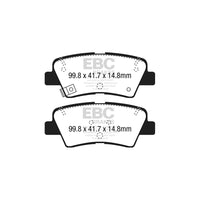 EBC PD01KR876 Kia Greenstuff Rear Brake Pad & Plain Disc Kit (Inc. Rio UB & Stonic)