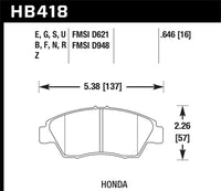 Hawk Performance Hawk 02-06 RSX (non-S) Front / 03-09 Civic Hybrid / 04-05 Civic Si HP+ Street Rear Brake Pads