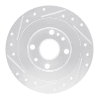 R1 Concepts R1 90-03 Ford Escort Rear Right Drilled & Slotted Silver Brake Rotor