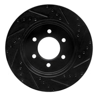 R1 Concepts R1 99-07 Ford E-350 Econoline Club Wagon Rear Left Drilled & Slotted Black Brake Rotor
