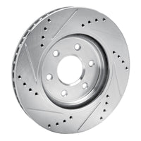 R1 Concepts R1 2005-2025 Nissan Xterra Front Right Drilled & Slotted Silver Brake Rotor