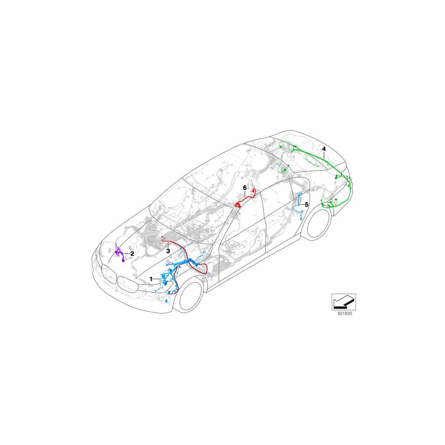 Genuine BMW 61129890964 G12 G11 G15 Rep. Wiring Harness For Electric Fan 850W/ 1000W (Inc. 750iX, M760LiX & 750i)