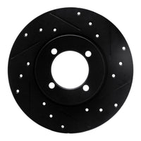 R1 Concepts R1 74-87 Dodge COLT Front Right Drilled & Slotted Black Brake Rotor