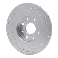 R1 Concepts R1 90-03 Ford Escort Rear Left Drilled & Slotted Silver Brake Rotor