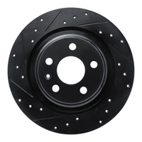 R1 Concepts R1 18-25 Volvo S60 Rear Left Drilled & Slotted Black Brake Rotor