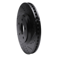 R1 Concepts R1 05-14 Ford Mustang Front Right Drilled & Slotted Black Brake Rotor