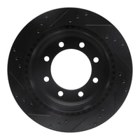 R1 Concepts R1 08-25 Ford E-150 Rear Right Drilled & Slotted Black Brake Rotor