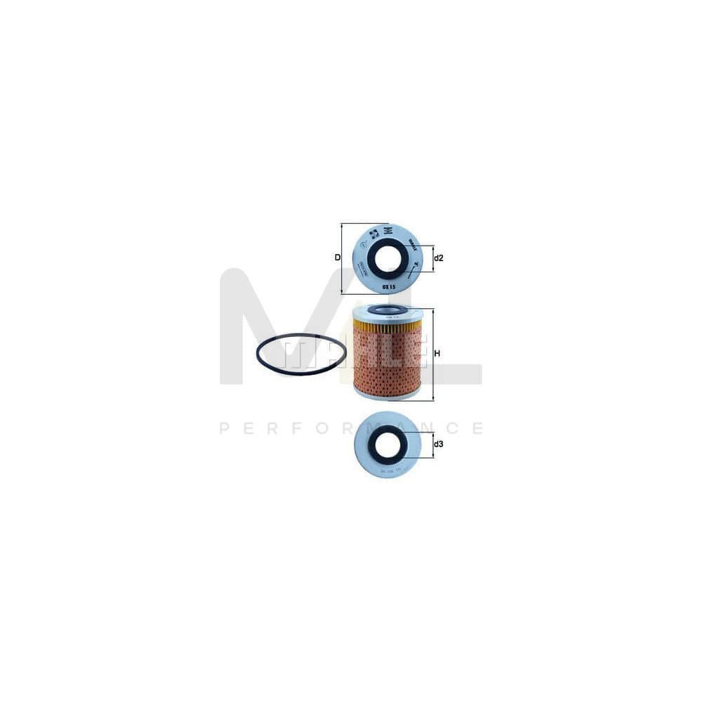 MAHLE ORIGINAL OX 15D Oil Filter Filter Insert | Performance Parts DirectCar Parts