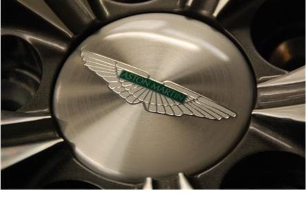 Genuine Aston Martin HY53-1A096-BA Wheel Centre Badge (Silver-Green Inlay)