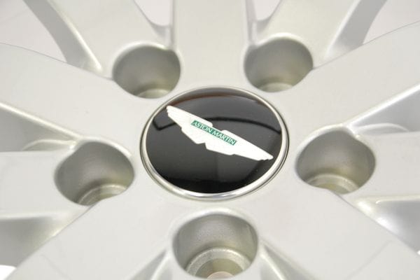 Genuine Aston Martin HY53-1A096-AA Wheel Centre Badge (Black-Green Inlay)