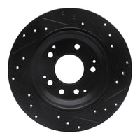 R1 Concepts R1 91-99 Acura Legend Rear Left Drilled & Slotted Black Brake Rotor
