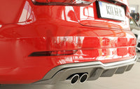 Rieger 00099614 Audi 8V A3 Rear Diffuser for Twin Tailpipe Left - Carbon-Look
