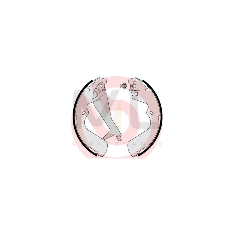 BREMBO S 30 514 Brake Shoe Set with handbrake lever