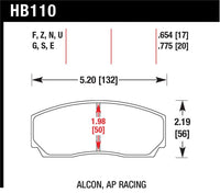 Hawk Performance Hawk AP CP3307 / CP5040-5S4 / CP5200 (SC250) Caliper DTC-60 Race Brake Pads