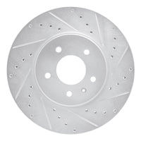 R1 Concepts R1 09-11 Cadillac STS Front Right Drilled & Slotted Silver Brake Rotor